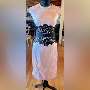 New York & Co. Light Pink and Black Lace dress